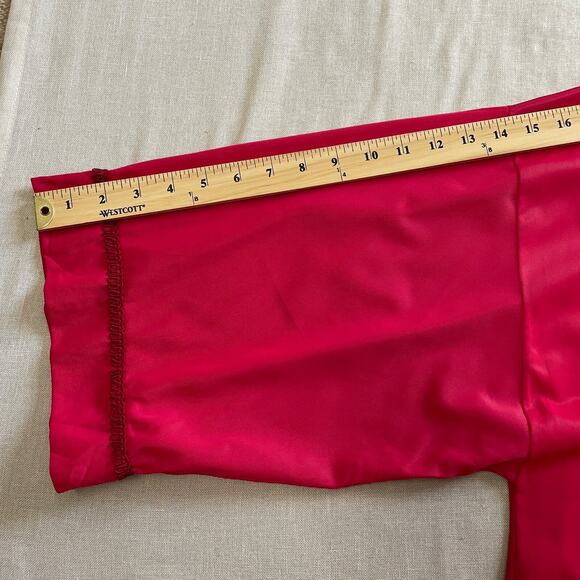 Vintage Robe Size Small Red Button Peignoir Lingerie Negligee Sleepwear 70s 80s - Picture 10 of 11